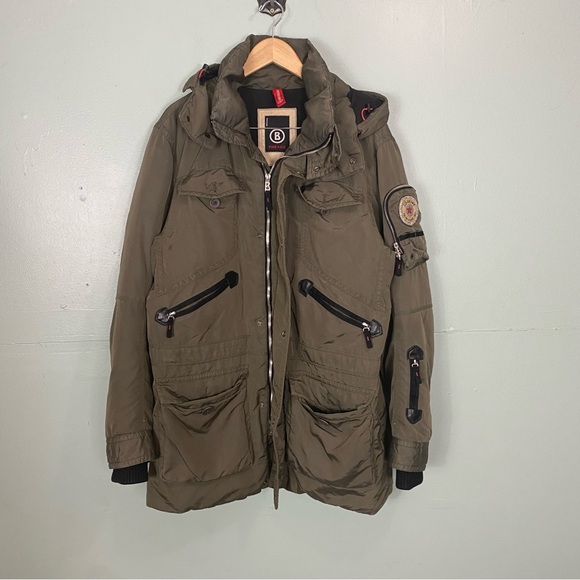 Bogner Fire + Ice Green Parka Jacket 600 Down Size Large Men’s - Picture 1 of 16